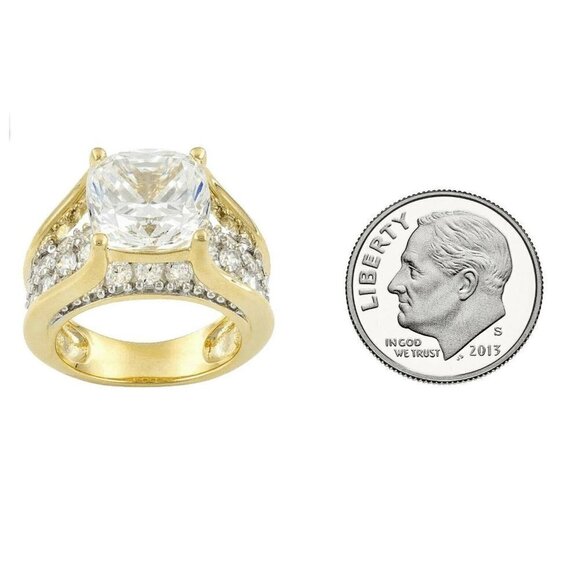 Bella Luce Cubic Zirconia Women's Engagement Ring Rhodium & 18k Gold Over Silver - Picture 6 of 11